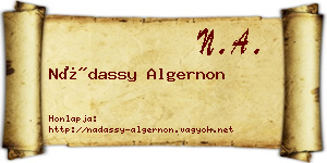 Nádassy Algernon névjegykártya